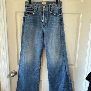 MOTHER Blue Flare Wide Leg Jeans